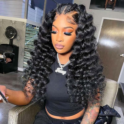 Real Human Hair HD Full Lace Wig Loose Wave Clean Hairline Knots [FLW03]