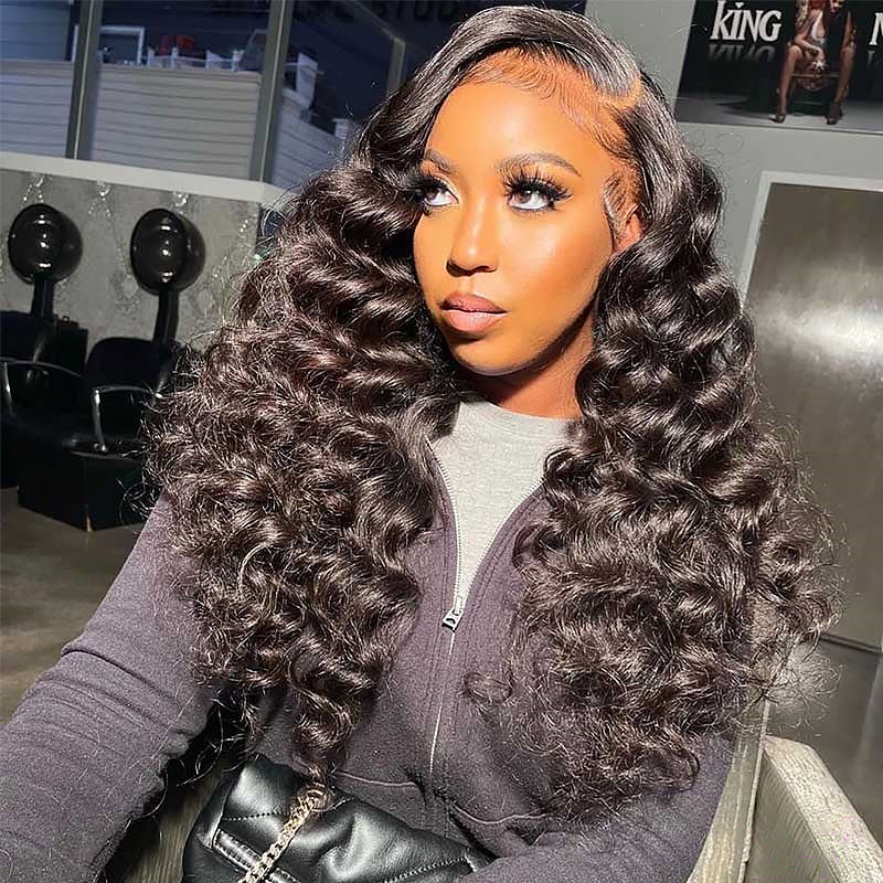 Real Human Hair HD Full Lace Wig Loose Wave Clean Hairline Knots [FLW03]