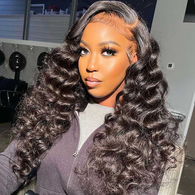 Real Human Hair HD Full Lace Wig Loose Wave Clean Hairline Knots [FLW03]