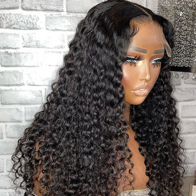 Real Human Hair HD Full Lace Wig Water Wave Clean Hairline Knots [FLW05]