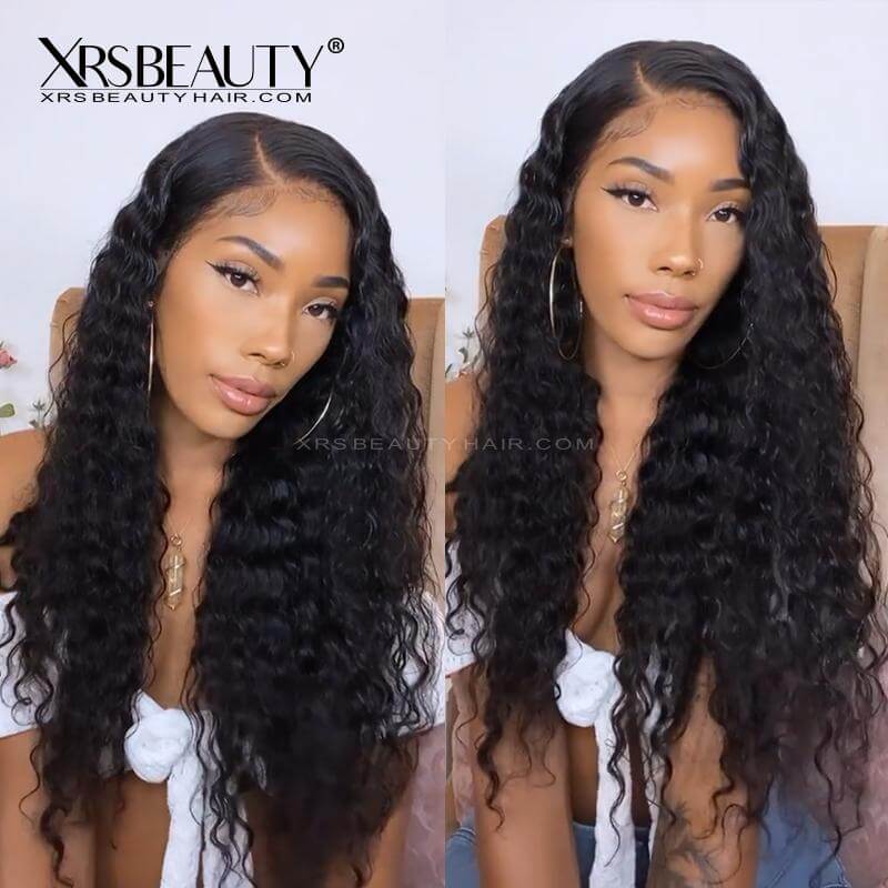 new clear lace clean hairline undetectable skin melt lace front deep wave wig virgin huamn hair